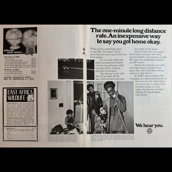 at&t | Art | 974 Att Long Distance Print Ad 1973 Communications ...